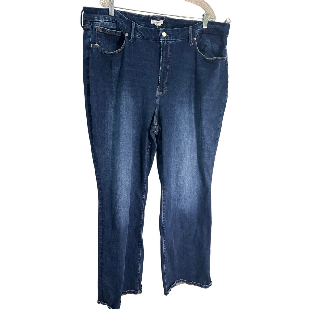 Good American High Rise Straight Indigo 446 Jeans Plus Size 28-32